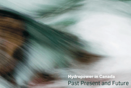 Around the world, hydropower is branded as fresh and clean. The natural, flowing image above – from the cover of a Canadian Hydropower Association publication – is typical of hydro branding. (Manitoba Hydro is a CHA member.)